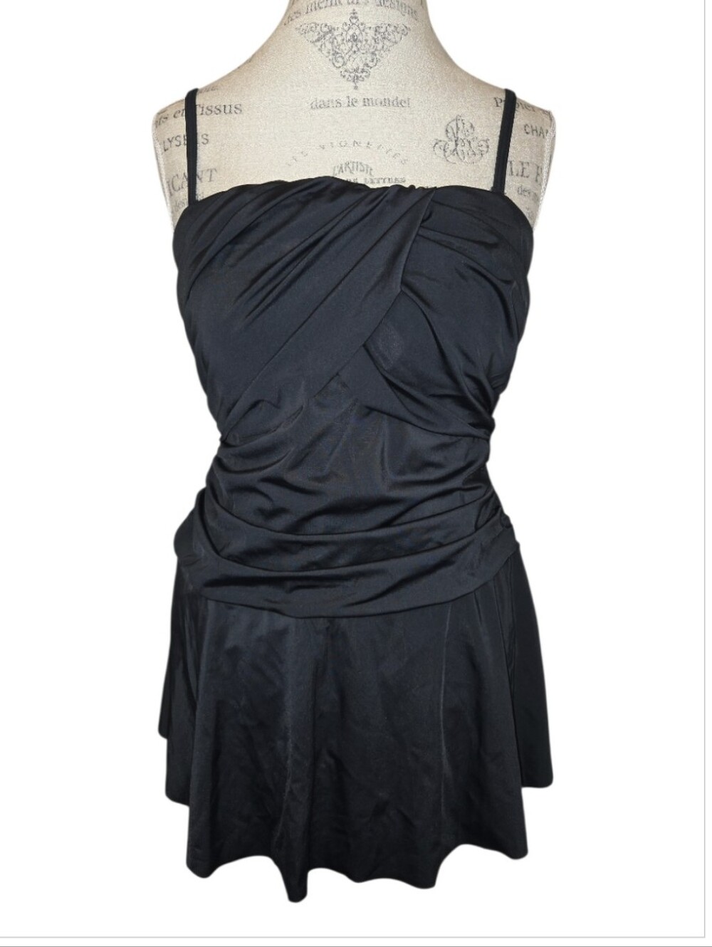 Swimsuits For All Women's Black One Piece Swimsuit Dress Size 12 NWT